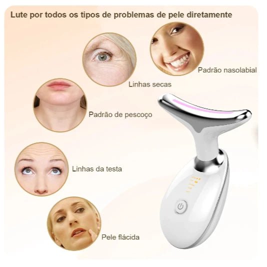 Masajeador Facial con Luz LED – Rejuvenecedor y Antiarrugas